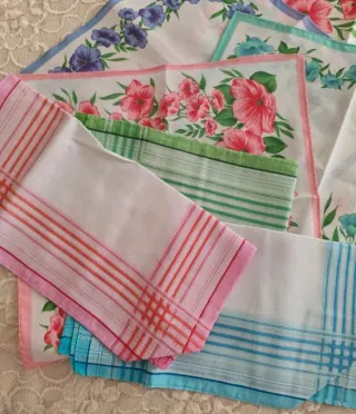 Set 10 fazzoletti donna vintage floreali