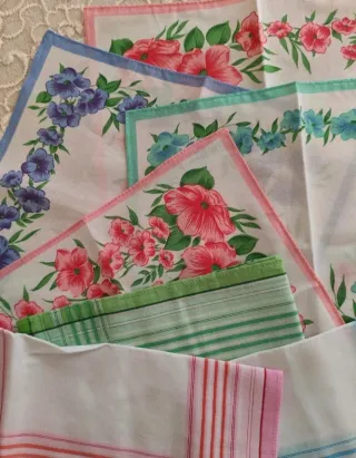 Set 10 fazzoletti donna vintage floreali