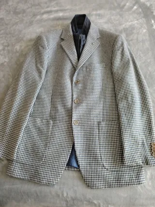 Blazer de invierno gris y azul talla 50