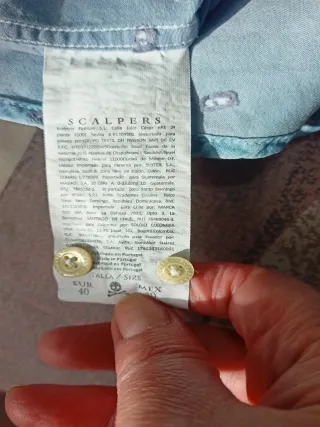 Camisa Scalpers azul talla 40