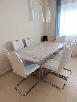 Mesa Comedor Extensible Madera y Metal