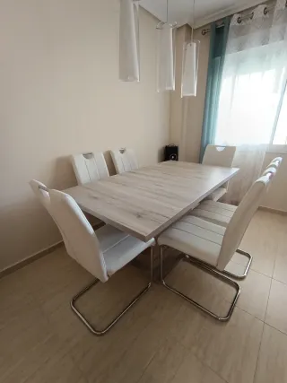 Mesa Comedor Extensible Madera y Metal