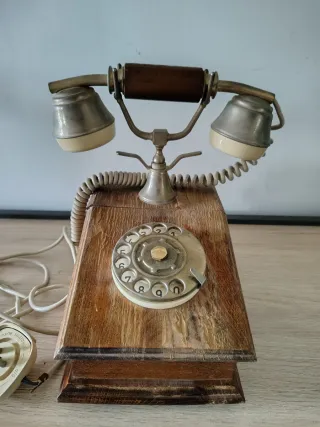 Telefono vintage legno massello originale