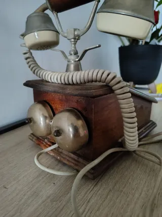 Telefono vintage legno massello originale