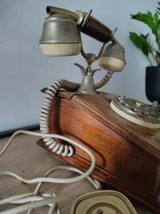 Telefono vintage legno massello originale
