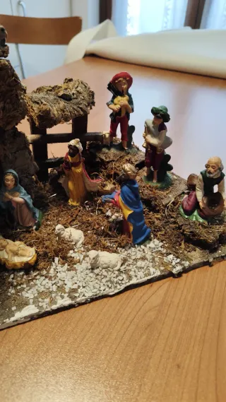 Presepe anni '70 con statuine fisse