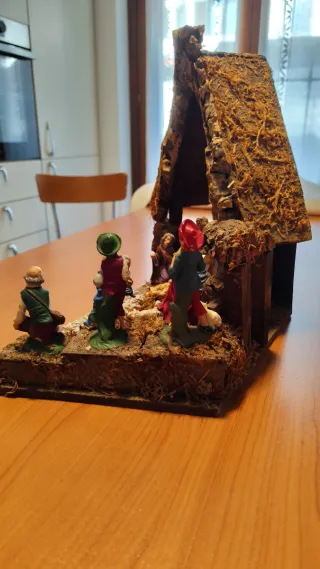 Presepe anni '70 con statuine fisse