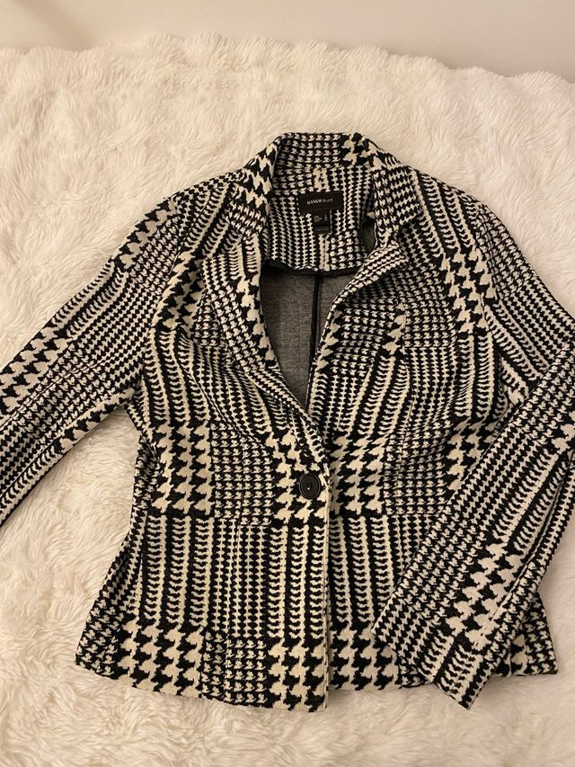 Blazer Mango Negro y Blanco Talla XS