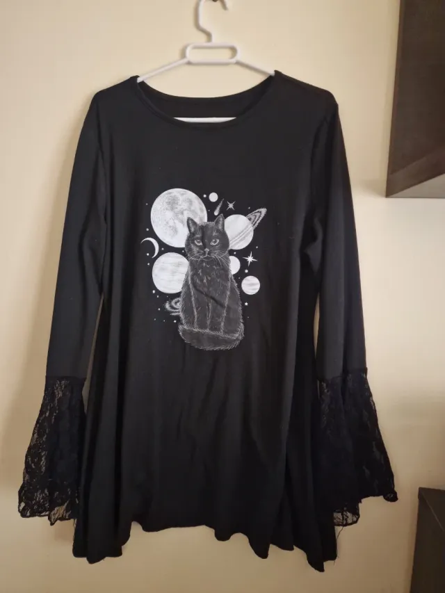 Vestido camiseta gato galaxia