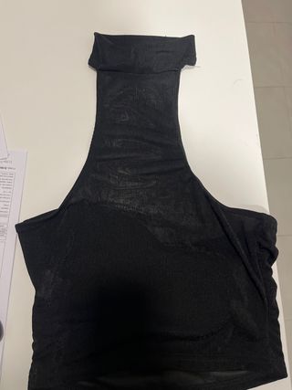 Top negro cuello alto talla única