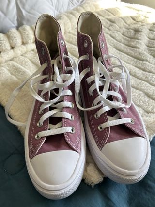 Bambas Converse plataforma rosas