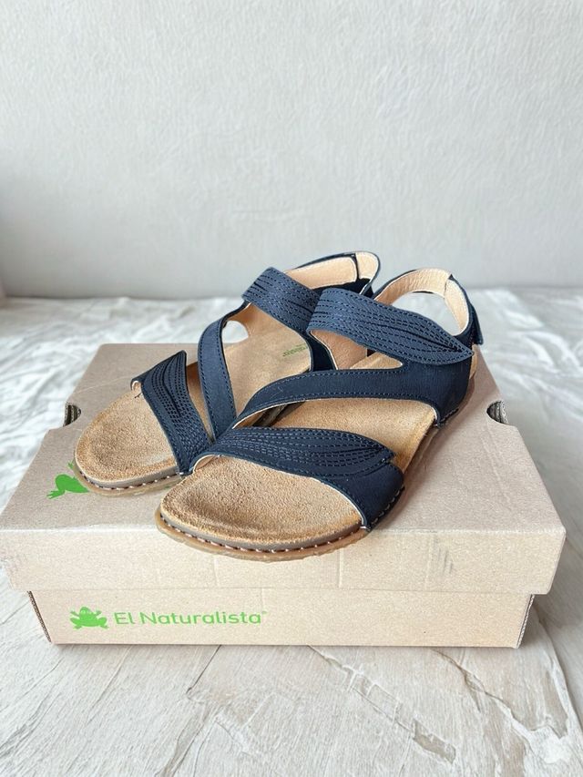 Sandalias El Naturalista Mujer Azul/Beige