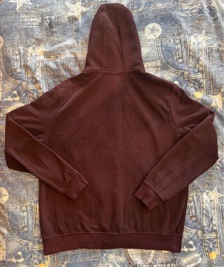 Sudadera con cremallera y capucha granate Talla L