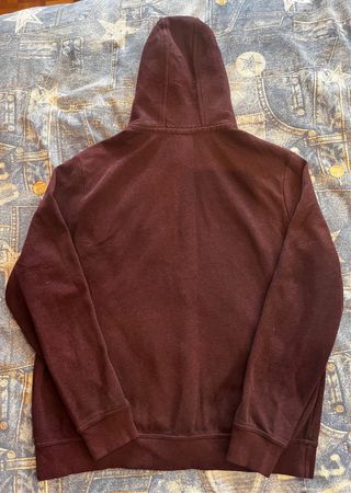 Sudadera con cremallera y capucha granate Talla L