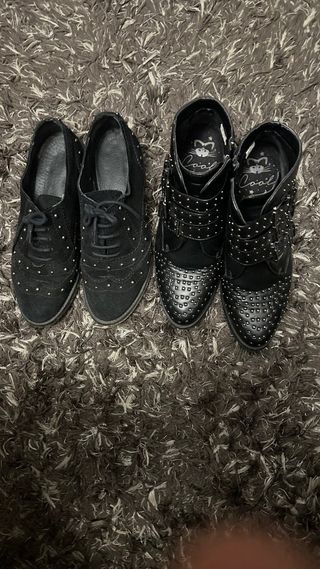 2 Pares Zapatos Negros Talla 36