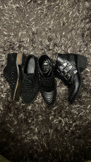 2 Pares Zapatos Negros Talla 36