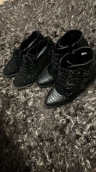 2 Pares Zapatos Negros Talla 36