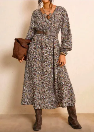 Vestido largo estampado floral