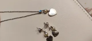 Conjunto de joyas con corazón y perla