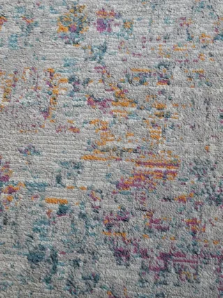 Alfombra salón gris y morado, poliéster