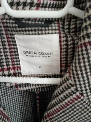Abrigo Green Coast Lana Cuadros Talla M