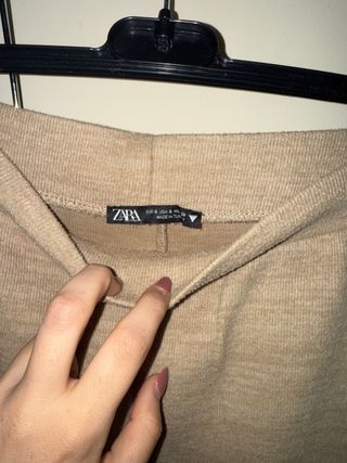 Pantalón Zara Pata Ancha Beige