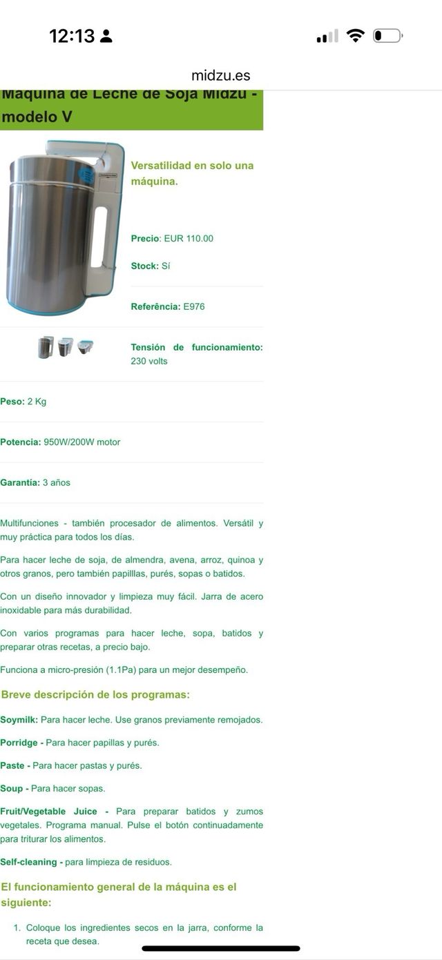 Máquina de Leche de Soja Midzu