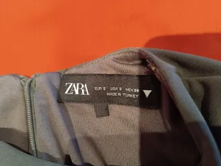 Vestido Zara mini drapeado verde
