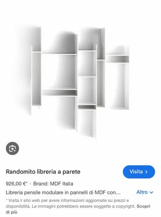 MDF Italia Randomito libreria bacheca (Lotto di 2)
