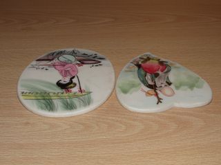 Par oriental miniaturas pinturas Shou Xing Geisha