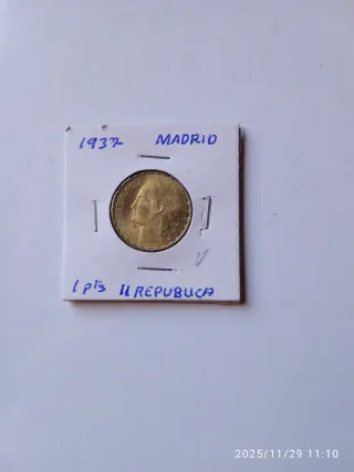 Una peseta 1937 II Republica