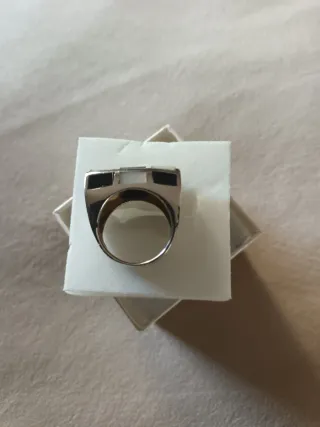 Anillo Plata Ley 925mm Diseño Cuadros