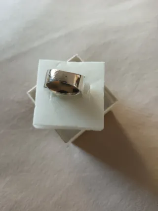 Anillo Plata Ley 925mm Diseño Cuadros