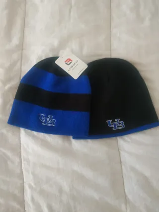 2 Gorros Hombre Negro y Azul