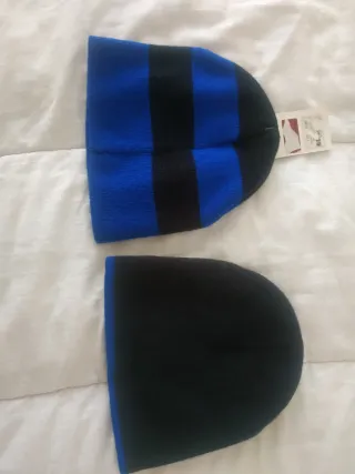 2 Gorros Hombre Negro y Azul