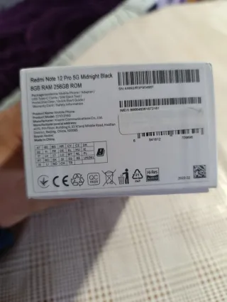 Xiaomi Redmi Note 12 Pro 5G sin cable e cargador