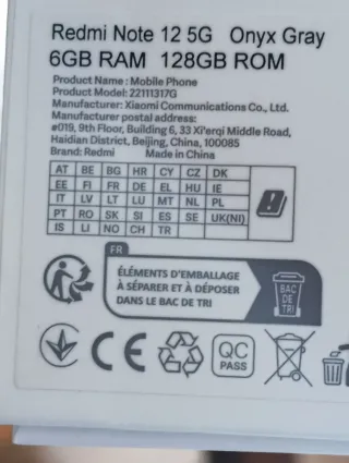 Xiaomi Redmi Note 12 5G 6GB 128GB