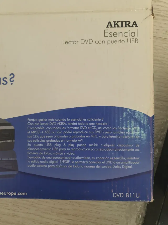 Reproductor DVD AKIRA con USB