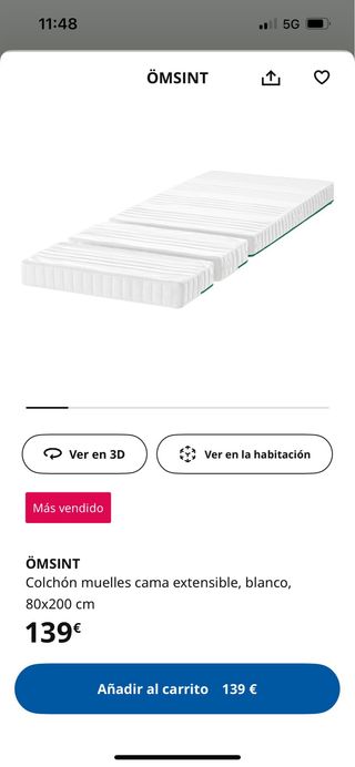 Cama extensible SLÄKT Ikea 135-205.Muy buen estado