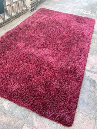 Tappeto di design - 100% Lana - Rosso e Viola