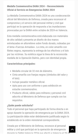 Medalla Conmemorativa DANA 2024