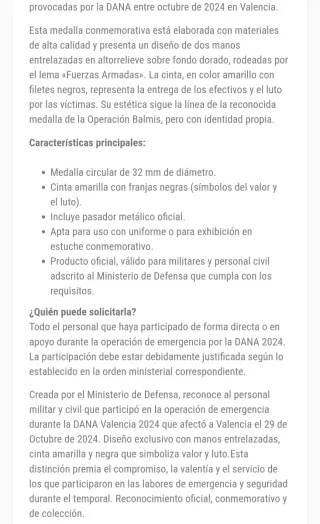 Medalla Conmemorativa DANA 2024