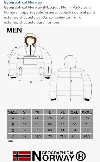 Abrigo Geographical Norway Negro Talla M