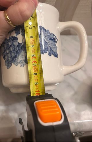 Set 6 Tazze con Piattini Decorazione Uva