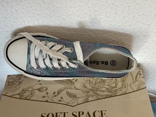 Zapatillas Brillantes Azul y Plata