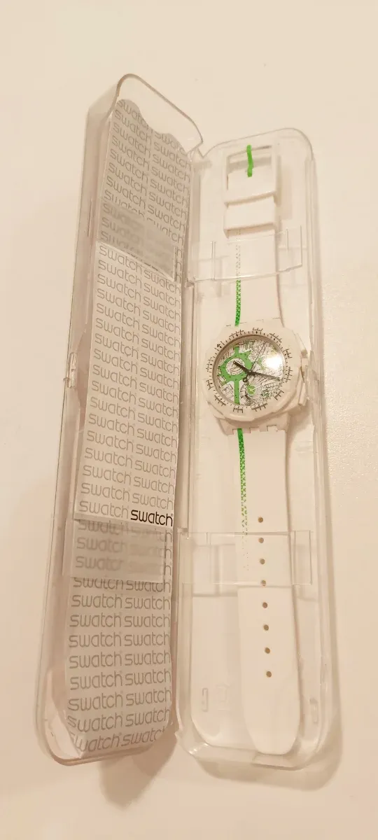 Orologio Swatch Resistente Acqua Bianco Verde
