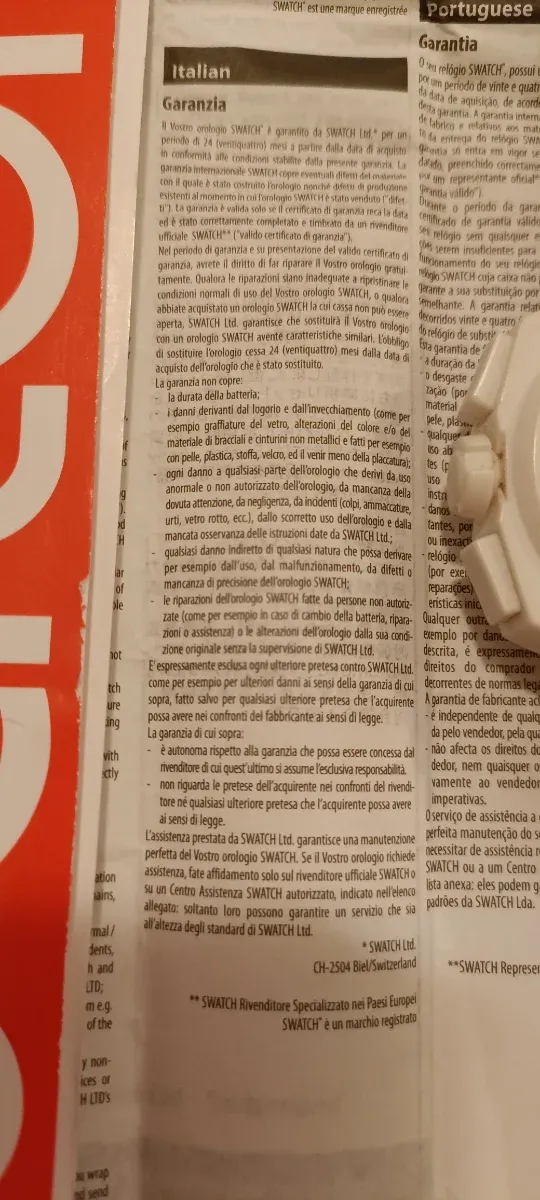 Orologio Swatch Resistente Acqua Bianco Verde