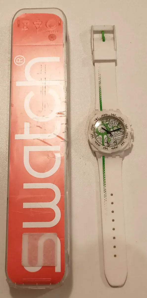 Orologio Swatch Resistente Acqua Bianco Verde