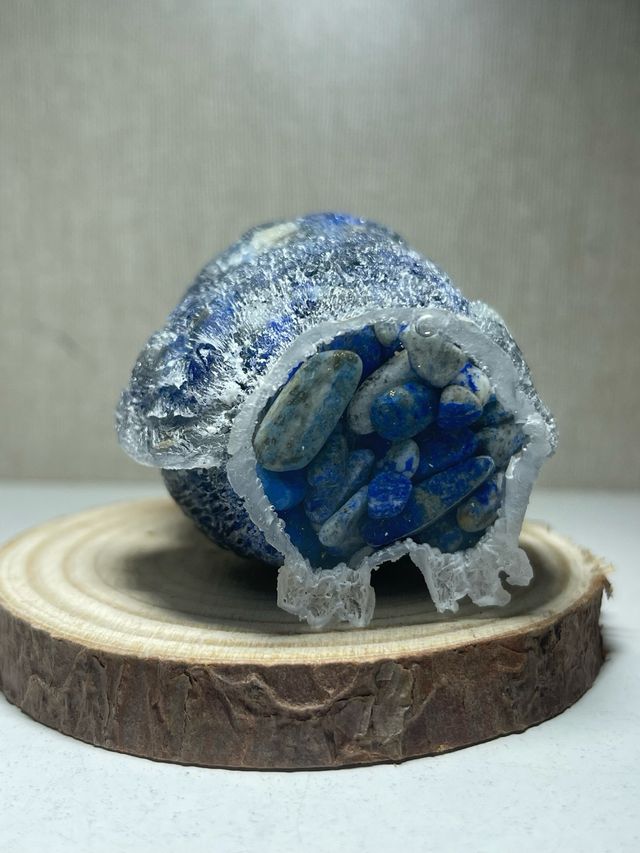 Búho mineral lapislázuli