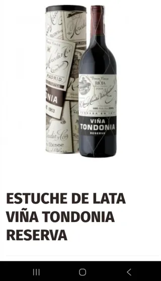 Estuche Lata Viña Tondonia Reserva